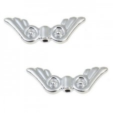 Metal spacer bead Angel wing Silver